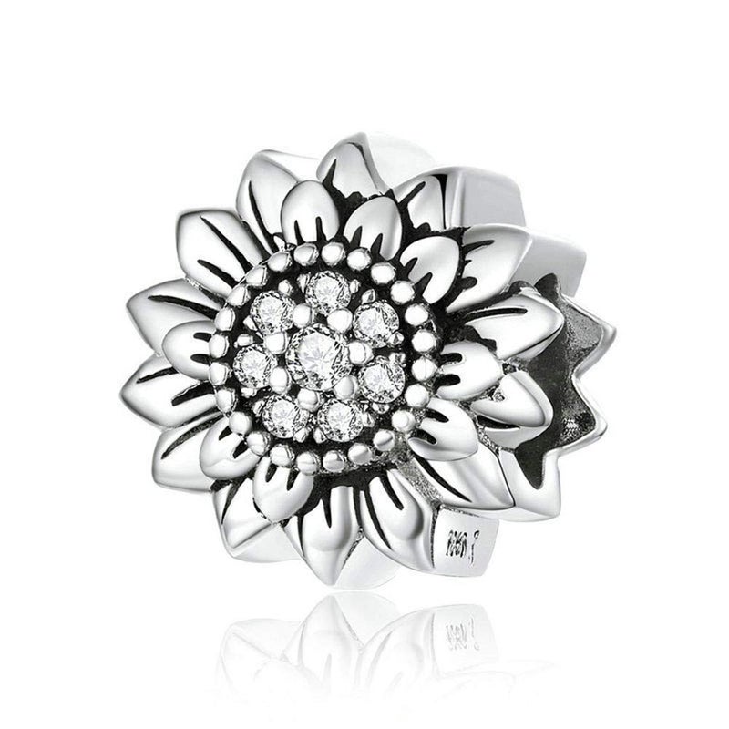 LAMOONY Sterling Silver Sunflower Charm for Pandora Charm Bracelet - Image 1